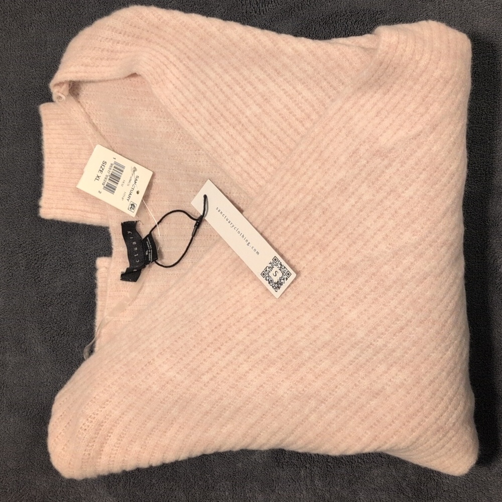 $99  SANCTUARY WAFFLE V-NECK WRAP SWEATER